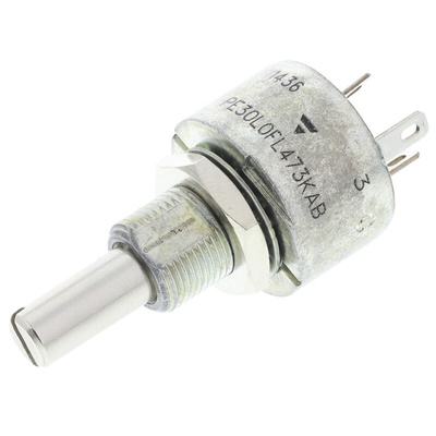 Vishay 47kΩ Rotary Potentiometer 1-Gang Panel Mount, PE30L0FL473KAB