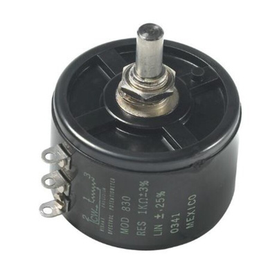 Vishay 10kΩ Rotary Potentiometer 3-Turns 1-Gang Bushing Mount, 830-1-1-103