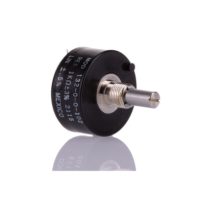 Vishay 1kΩ Rotary Potentiometer Continuous-Turns 1-Gang Bushing Mount, 132-0-0-102