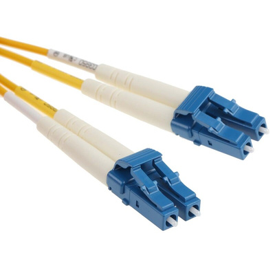 RS PRO LC to LC Duplex Single Mode OS1 Fibre Optic Cable, 9/125μm, Yellow, 10m