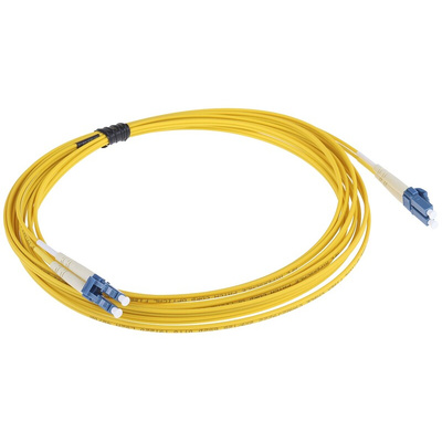 RS PRO LC to LC Duplex Single Mode OS1 Fibre Optic Cable, 9/125μm, Yellow, 5m