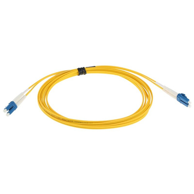 RS PRO LC to LC Duplex Single Mode OS1 Fibre Optic Cable, 9/125μm, Yellow, 3m