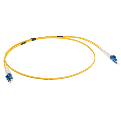 RS PRO LC to LC Duplex Single Mode OS1 Fibre Optic Cable, 9/125μm, Yellow, 1m