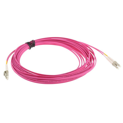 RS PRO LC to LC Duplex Multi Mode OM4 Fibre Optic Cable, 900μm, Violet, 10m