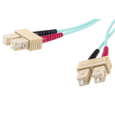 RS PRO SC to SC Duplex Multi Mode OM3 Fibre Optic Cable, 900μm, Blue, 3m