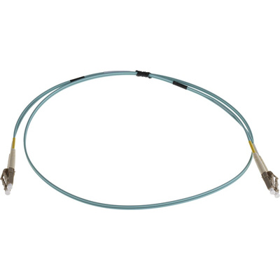 RS PRO LC to LC Duplex Multi Mode OM3 Fibre Optic Cable, 900μm, Blue, 1m