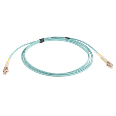 RS PRO LC to LC Duplex Multi Mode OM3 Fibre Optic Cable, 900μm, Blue, 3m