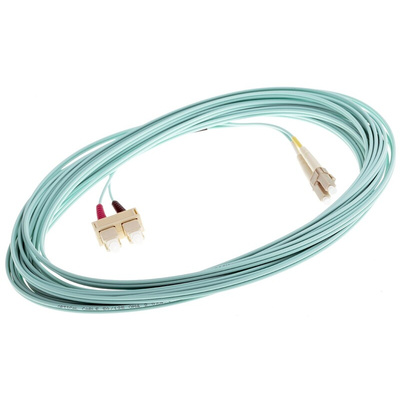 RS PRO LC to SC Duplex Multi Mode OM4 Fibre Optic Cable, 900μm, Blue, 10m