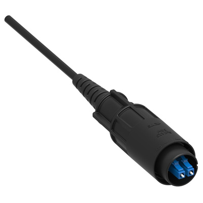 TE Connectivity LC to LC Duplex Single Mode G657A2 Fibre Optic Cable, 9/125μm, Black, 10m