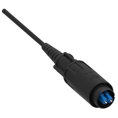 TE Connectivity LC to LC Duplex Single Mode G657A2 Fibre Optic Cable, 9/125μm, Black, 2m