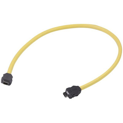 HARTING Cat6a Male ix Industrial to Male ix Industrial Ethernet Cable, Yellow PVC Sheath, 5m