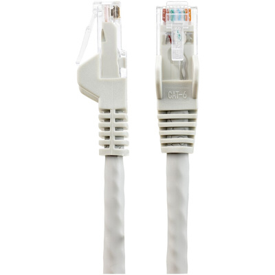StarTech.com Cat6 Straight Male RJ45 to Straight Male RJ45 Ethernet Cable, U/UTP, Grey LSZH Sheath, 0.5m, Low Smoke