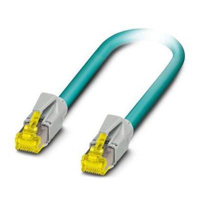 Phoenix Contact Cat6a Straight Male RJ45 to Straight RJ45 Ethernet Cable, Blue, 1m