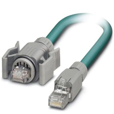 Phoenix Contact Cat5 Straight Male RJ45 to Straight RJ45 Ethernet Cable, Shielded, Blue, 2m