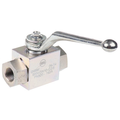 RS PRO Zinc Passivated Steel Line Mounting Hydraulic Ball Valve G 3/8