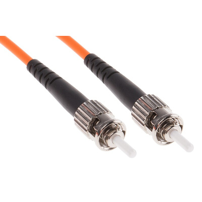 RS PRO ST to ST Simplex Multi Mode OM2 Fibre Optic Cable, 50/125μm, Orange, 5m