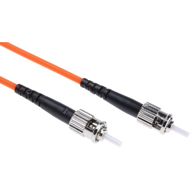 RS PRO ST to ST Simplex Multi Mode OM1 Fibre Optic Cable, 62.5/125μm, Orange, 2m