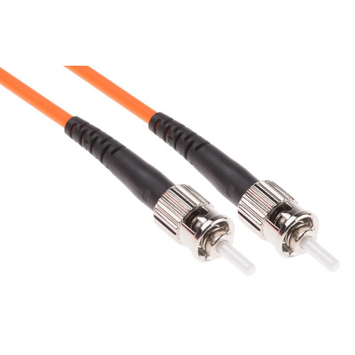 RS PRO ST to ST Simplex Multi Mode OM1 Fibre Optic Cable, 62.5/125μm, Orange, 10m
