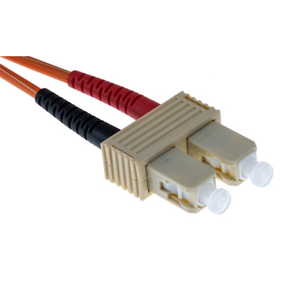 RS PRO OM1 Multi Mode OM1 Fibre Optic Cable, 62.5/125μm, Orange, 1m