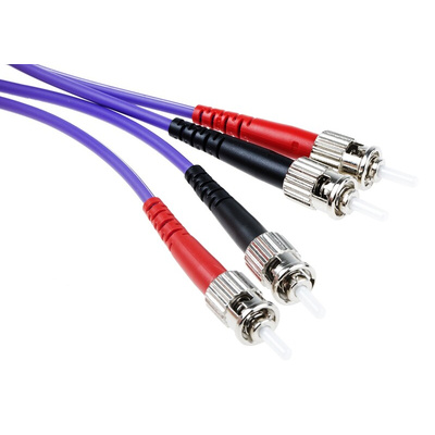 RS PRO SC to LC Duplex Multi Mode OM3 Fibre Optic Cable, 50/125μm, Purple, 3m