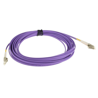 RS PRO LC to LC Duplex Multi Mode OM3 Fibre Optic Cable, 50/125μm, Purple, 10m