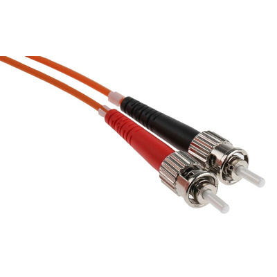 RS PRO LC to ST Duplex Multi Mode OM1 Fibre Optic Cable, 62.5/125μm, Orange, 10m