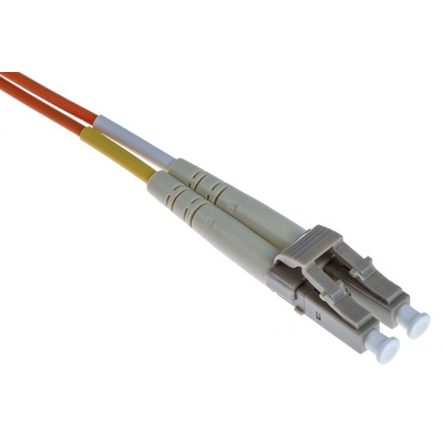 RS PRO LC to SC Duplex Multi Mode OM1 Fibre Optic Cable, 62.5/125μm, Orange, 1m