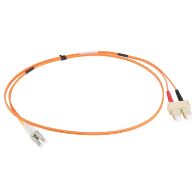 RS PRO LC to SC Duplex Multi Mode OM2 Fibre Optic Cable, 50/125μm, Orange, 1m