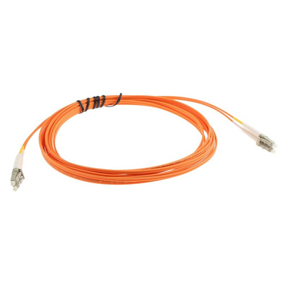 RS PRO LC to LC Duplex Multi Mode OM1 Fibre Optic Cable, 62.5/125μm, Orange, 5m