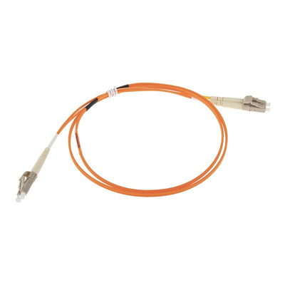 RS PRO LC to LC Duplex Multi Mode OM1 Fibre Optic Cable, 62.5/125μm, Orange, 1m
