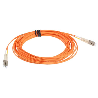 RS PRO LC to LC Duplex Multi Mode OM1 Fibre Optic Cable, 62.5/125μm, Orange, 10m