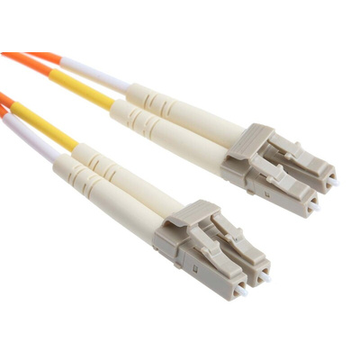 RS PRO LC to LC Duplex Multi Mode OM1 Fibre Optic Cable, 62.5/125μm, Orange, 10m