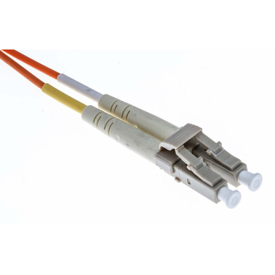 RS PRO LC to LC Duplex Multi Mode OM2 Fibre Optic Cable, 50/125μm, Orange, 3m