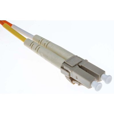 RS PRO LC to LC Duplex Multi Mode OM2 Fibre Optic Cable, 50/125μm, Orange, 3m