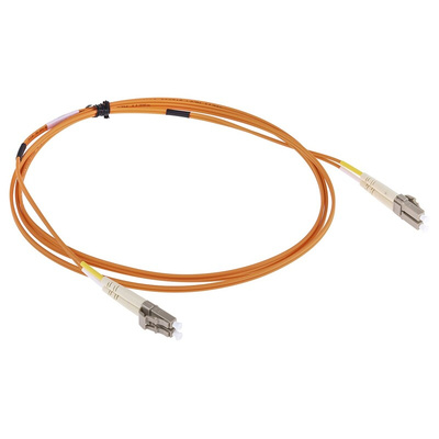 RS PRO LC to LC Duplex Multi Mode OM2 Fibre Optic Cable, 50/125μm, Orange, 1m