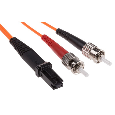 RS PRO MT-RJ to ST Duplex Multi Mode OM1 Fibre Optic Cable, 62.5/125μm, Orange, 2m