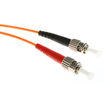 RS PRO LC to ST Simplex Multi Mode OM1 Fibre Optic Cable, 62.5/125μm, Orange, 5m