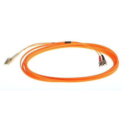 RS PRO LC to ST Simplex Multi Mode OM1 Fibre Optic Cable, 62.5/125μm, Orange, 5m