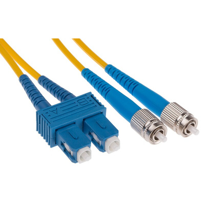RS PRO FC to SC Simplex Single Mode OS1 Fibre Optic Cable, 9/125μm, Yellow, 5m