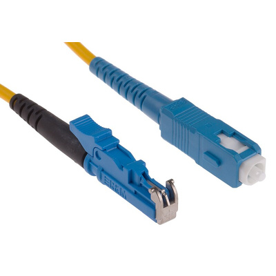 RS PRO E-2000 to SC Simplex Single Mode OS1 Fibre Optic Cable, 9/125μm, Yellow, 1m