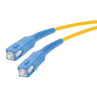 RS PRO SC to SC Simplex Single Mode OS1 Fibre Optic Cable, 9/125μm, Yellow, 10m