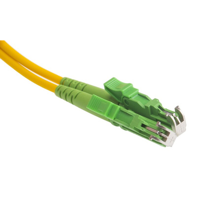 RS PRO E-2000 to E-2000 Simplex Single Mode OS1 Fibre Optic Cable, 9/125μm, Yellow, 10m