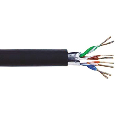 Alpha Wire Cat5e Ethernet Cable, F/UTP, Black TPE Sheath, 152m