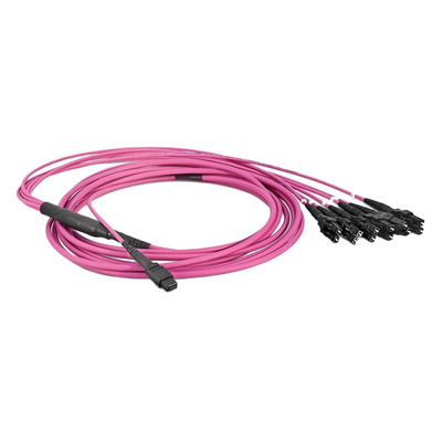 Rosenberger OM4 Multi Mode OM4 Fibre Optic Cable, 50/125μm, Purple, 4m