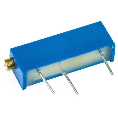 Vishay 43P Series 20-Turn Through Hole Trimmer Resistor with Pin Terminations, 10kΩ ±10% 1/2W ±100ppm/°C Side Adjust