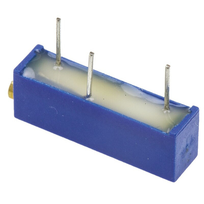 Vishay 43P Series 20-Turn Through Hole Trimmer Resistor with Pin Terminations, 20kΩ ±10% 1/2W ±100ppm/°C Side Adjust