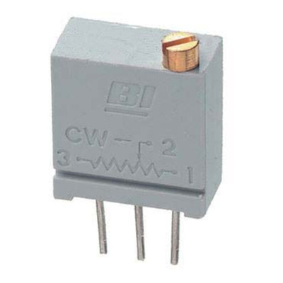 10kΩ, Through Hole Trimmer Potentiometer 0.5W Top Adjust TT Electronics/BI, 67