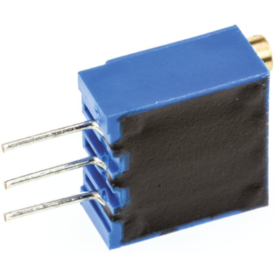 Vishay 64W Series 19 (Electrical), 22 (Mechanical)-Turn Through Hole Trimmer Resistor with Pin Terminations, 500Ω ±10%