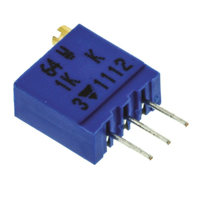 Vishay 64W Series 19 (Electrical), 22 (Mechanical)-Turn Through Hole Trimmer Resistor with Pin Terminations, 1kΩ ±10%