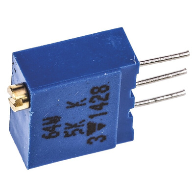 Vishay 64W Series 19 (Electrical), 22 (Mechanical)-Turn Through Hole Trimmer Resistor with Pin Terminations, 5kΩ ±10%